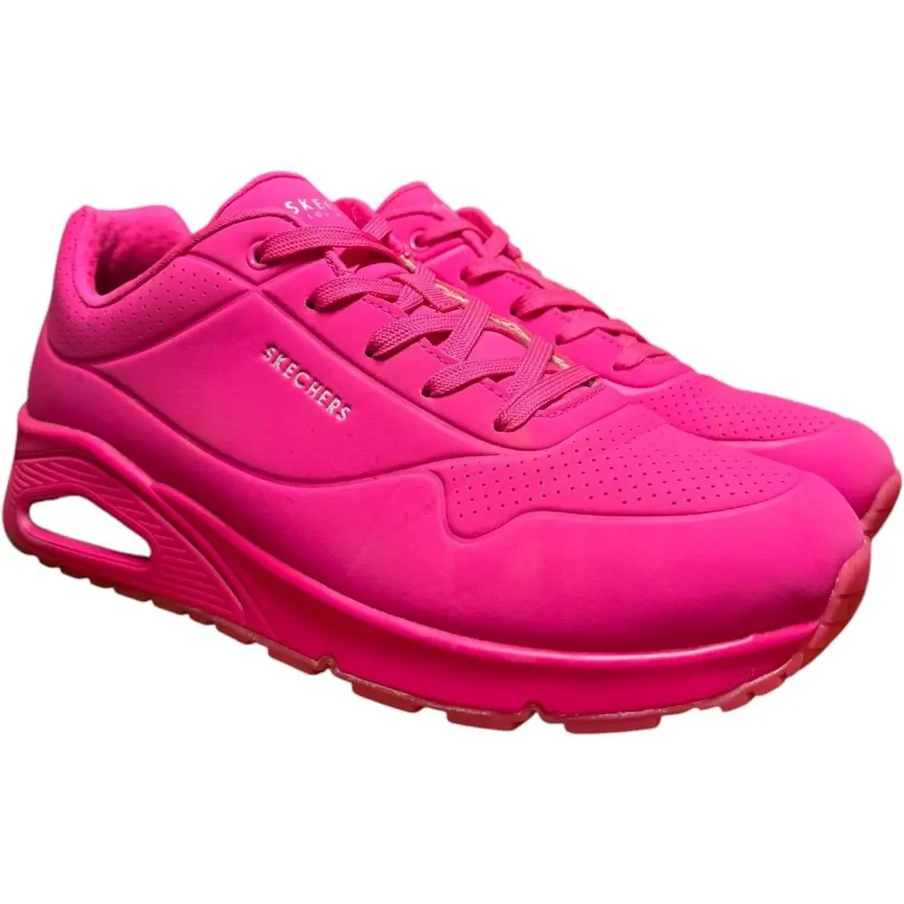 Skechers Uno Stand On Air Women 11 Hot Pink Sneaker Air Cushioned Midsole Shoes